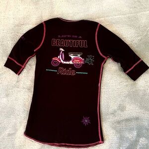 Apl N rock women’s size 1 black T-shirt. Route 66 Alp-n-rock quarter sleeve.